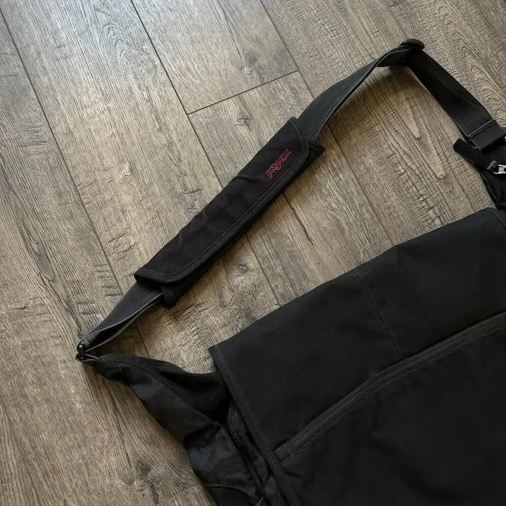 Vintage Y2K Skater Black JanSport Single One Strap Messenger Side Body Backpack